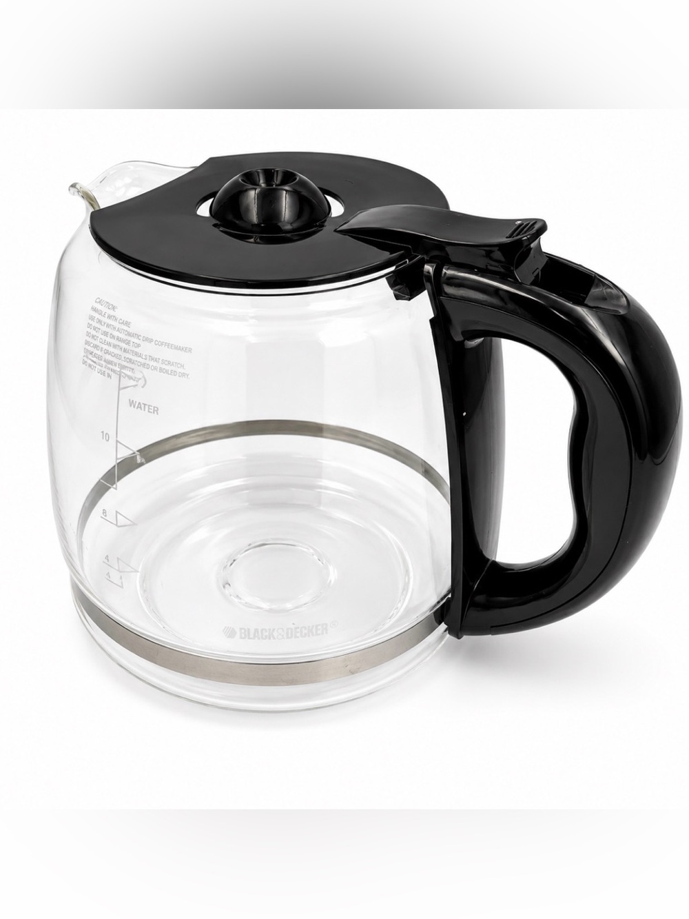Black & Decker 12 Cup Replacement Coffee Carafe Glass Pot Black Lid OEM